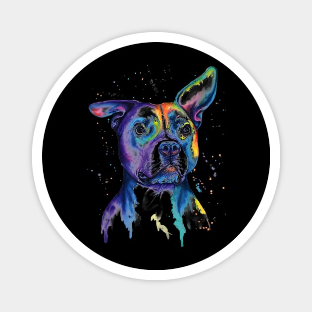 Colorful Baby Pit-bull Terrier Lover Dad Mom Funny Kidding Magnet by Manonee